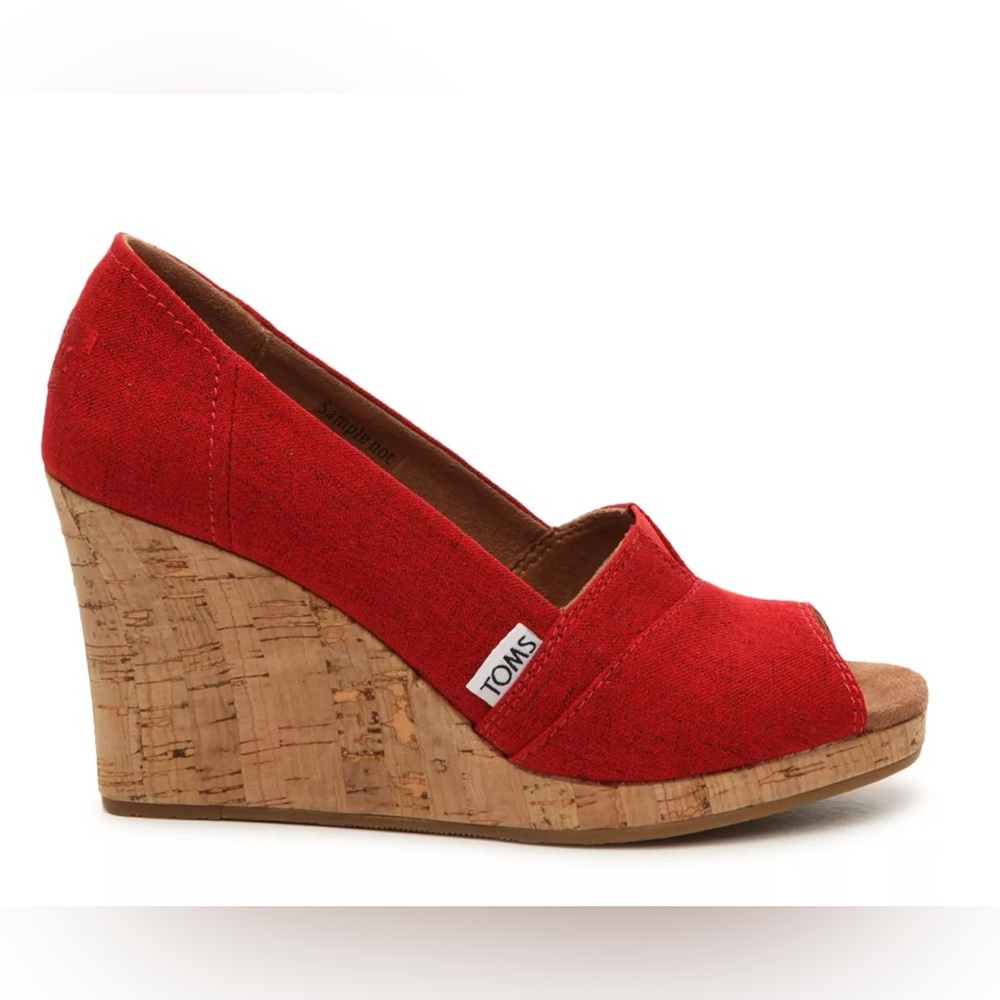 TOMS Classic Wedge Sandal Women’s Red - 8 - Picture 5 of 10